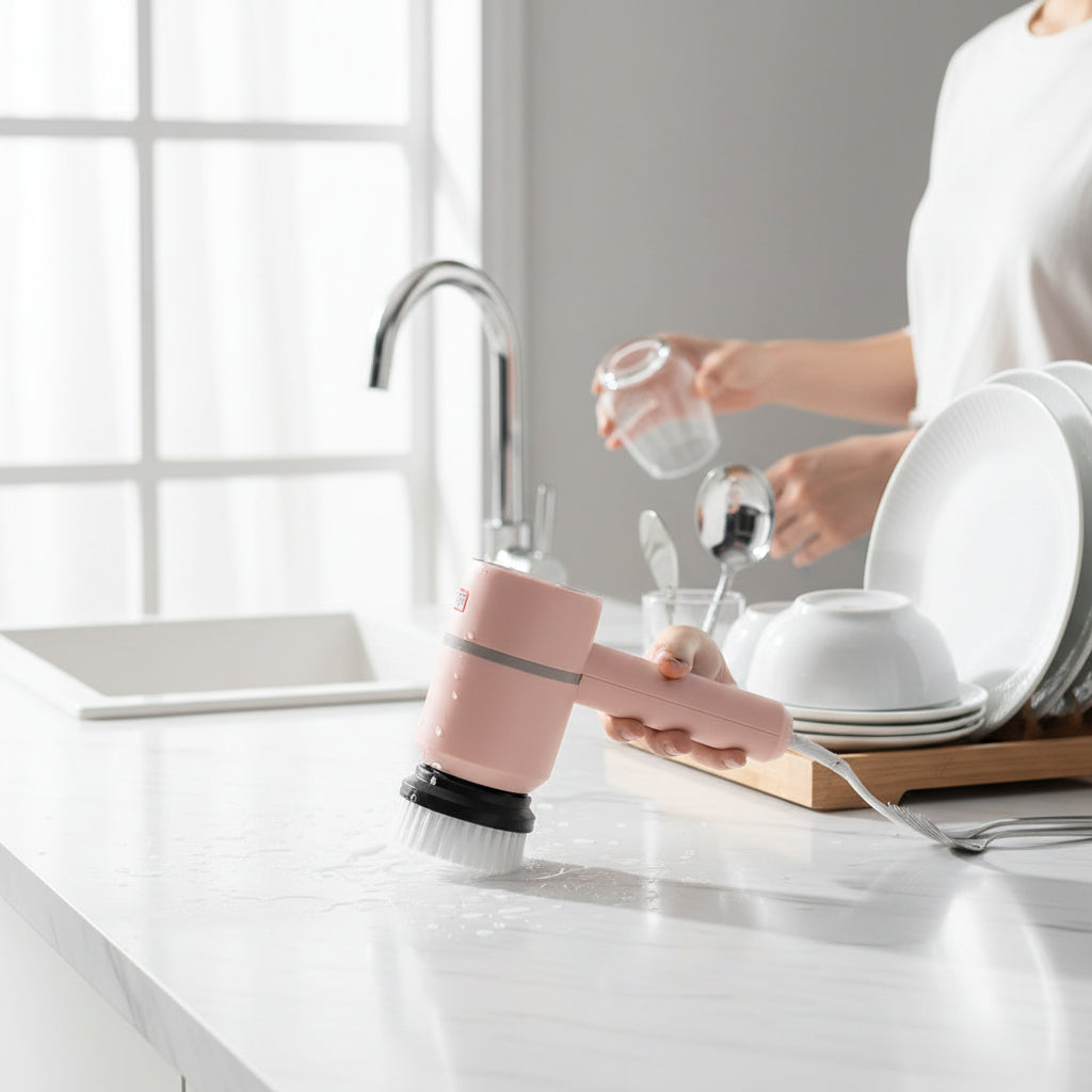 Electric Cleaning Brush Dishwashing Brush Automatic Wireless USB Rechargeable Professional Kitchen Bathtub Tile Cleaning Brushes